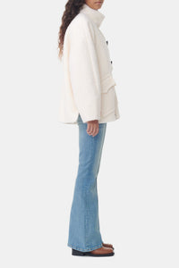 Veste bouclette en laine - Egret