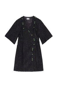 Sparkling short dress in wool blend - Black
