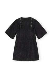 Robe courte scintillante en laine mélangée - Black