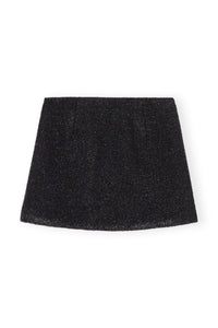 Jupe courte scintillante en laine mélangée - Black