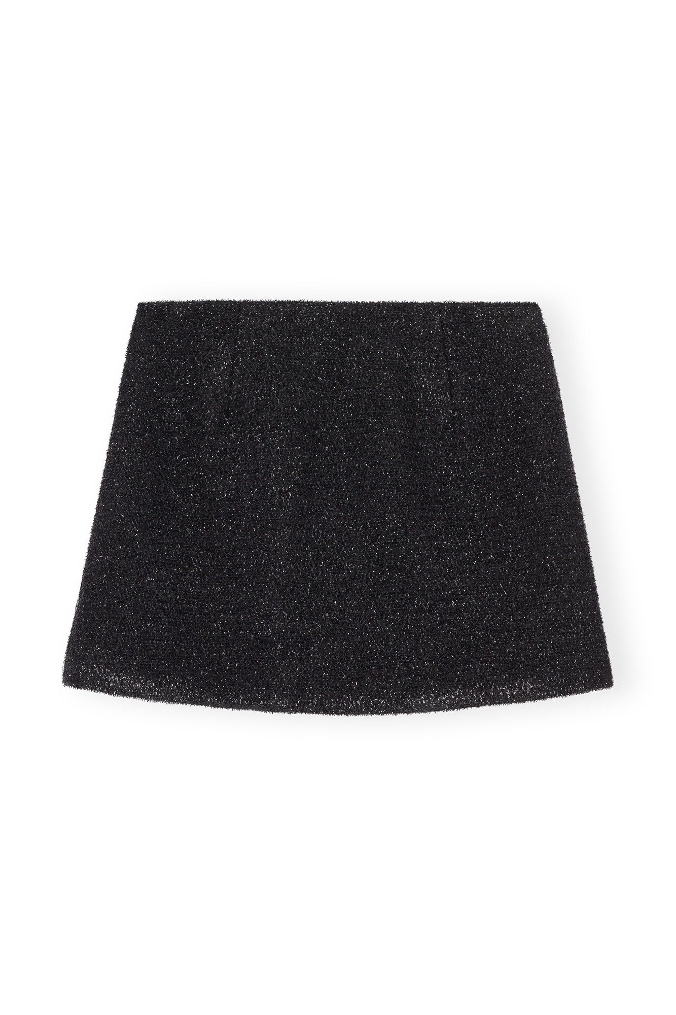 Jupe courte scintillante en laine mélangée - Black