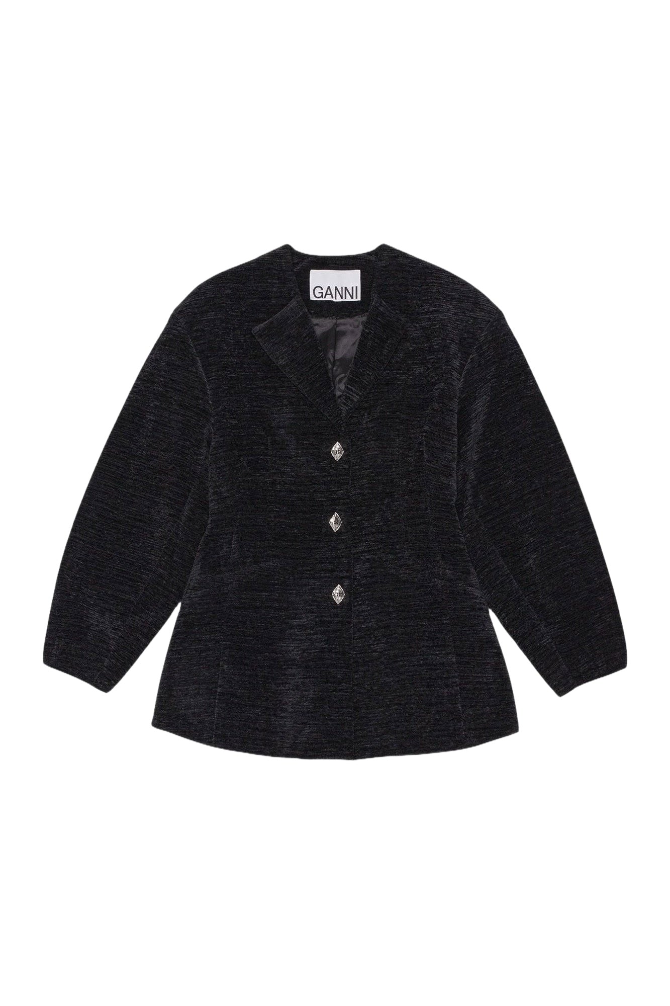 Blazer ajusté à boutons - Black