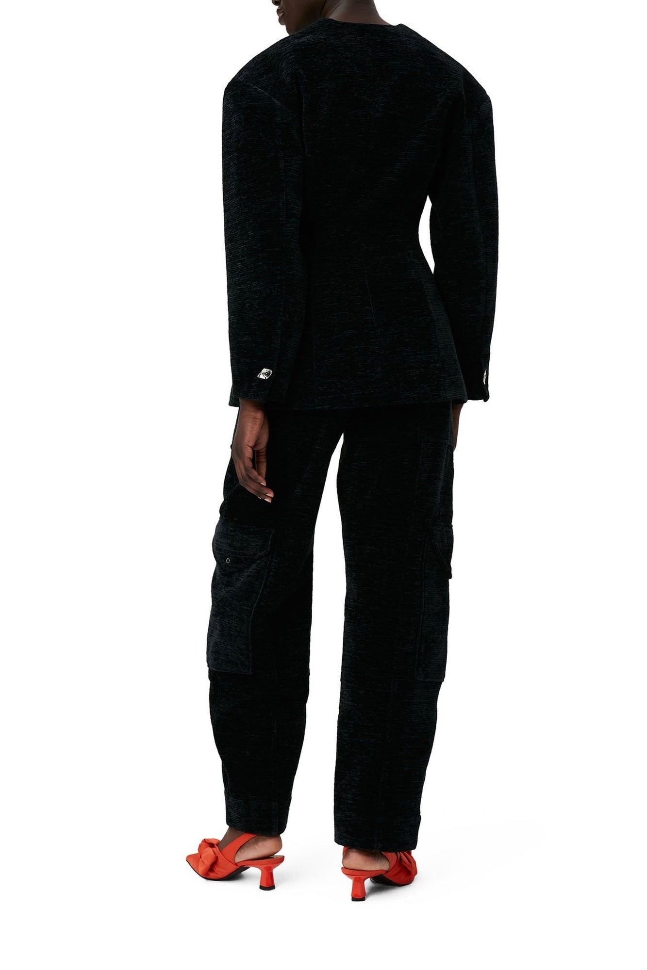Blazer ajusté à boutons - Black