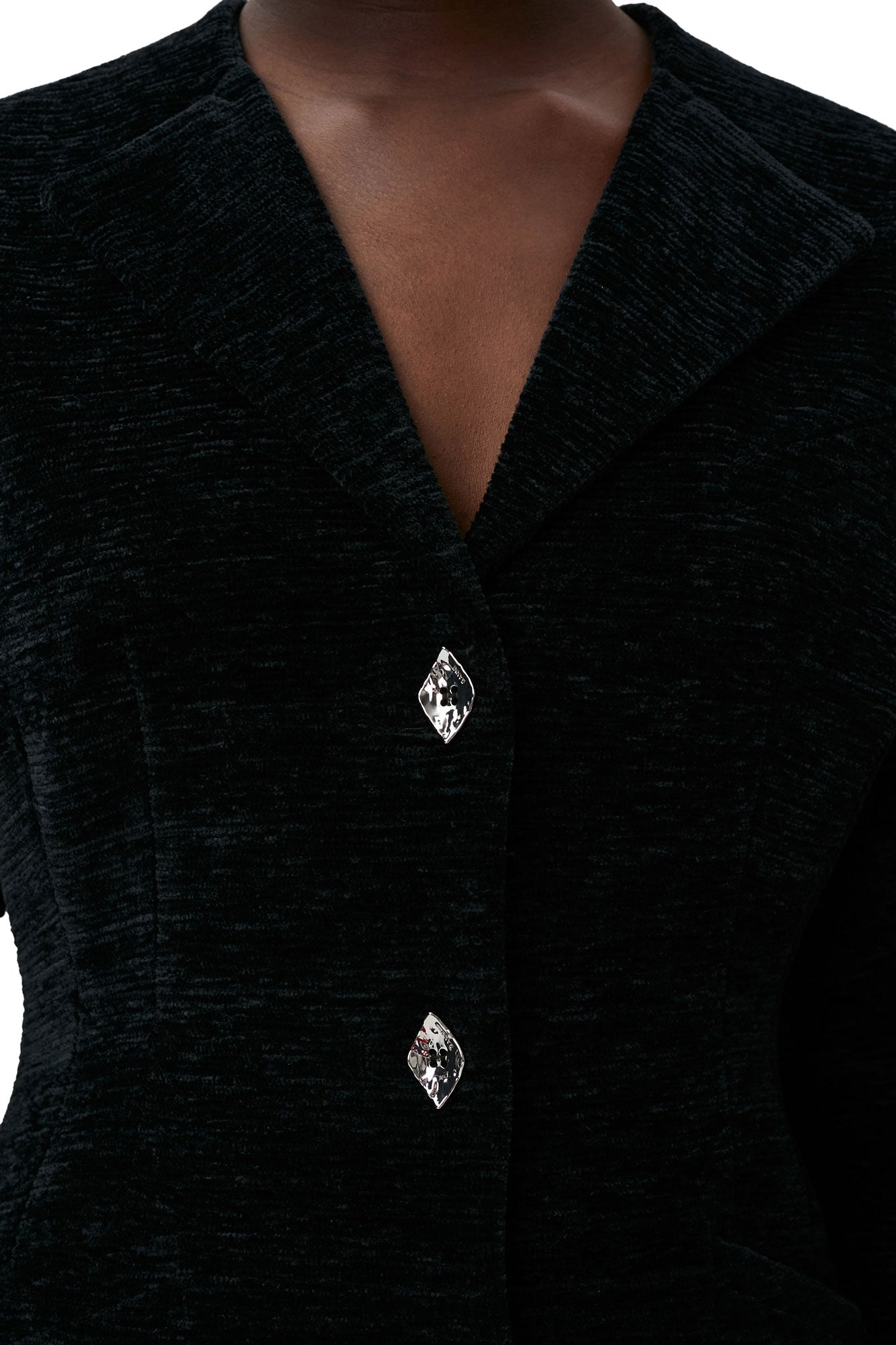 Blazer ajusté à boutons - Black