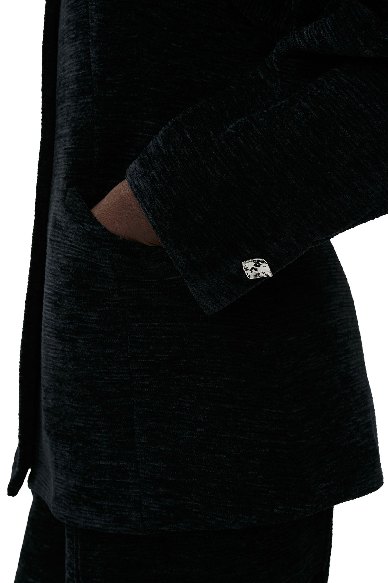 Blazer ajusté à boutons - Black