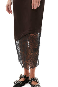 Robe midi à encolure en dentelle - Mole