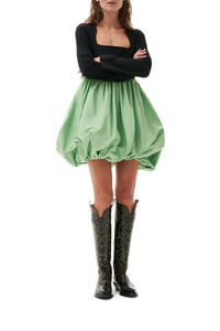 Short balloon dress in taffeta - Black