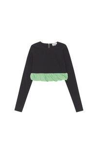 Blouse en taffetas mélangé - Black