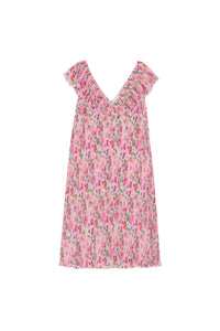 Short dress in pleated georgette - Sugar Plum