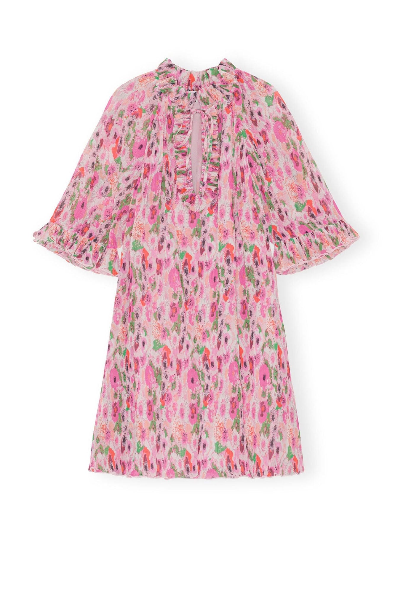 Robe courte à volants en georgette plissée - Sugar Plum