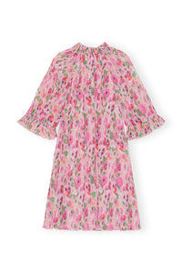Robe courte à volants en georgette plissée - Sugar Plum