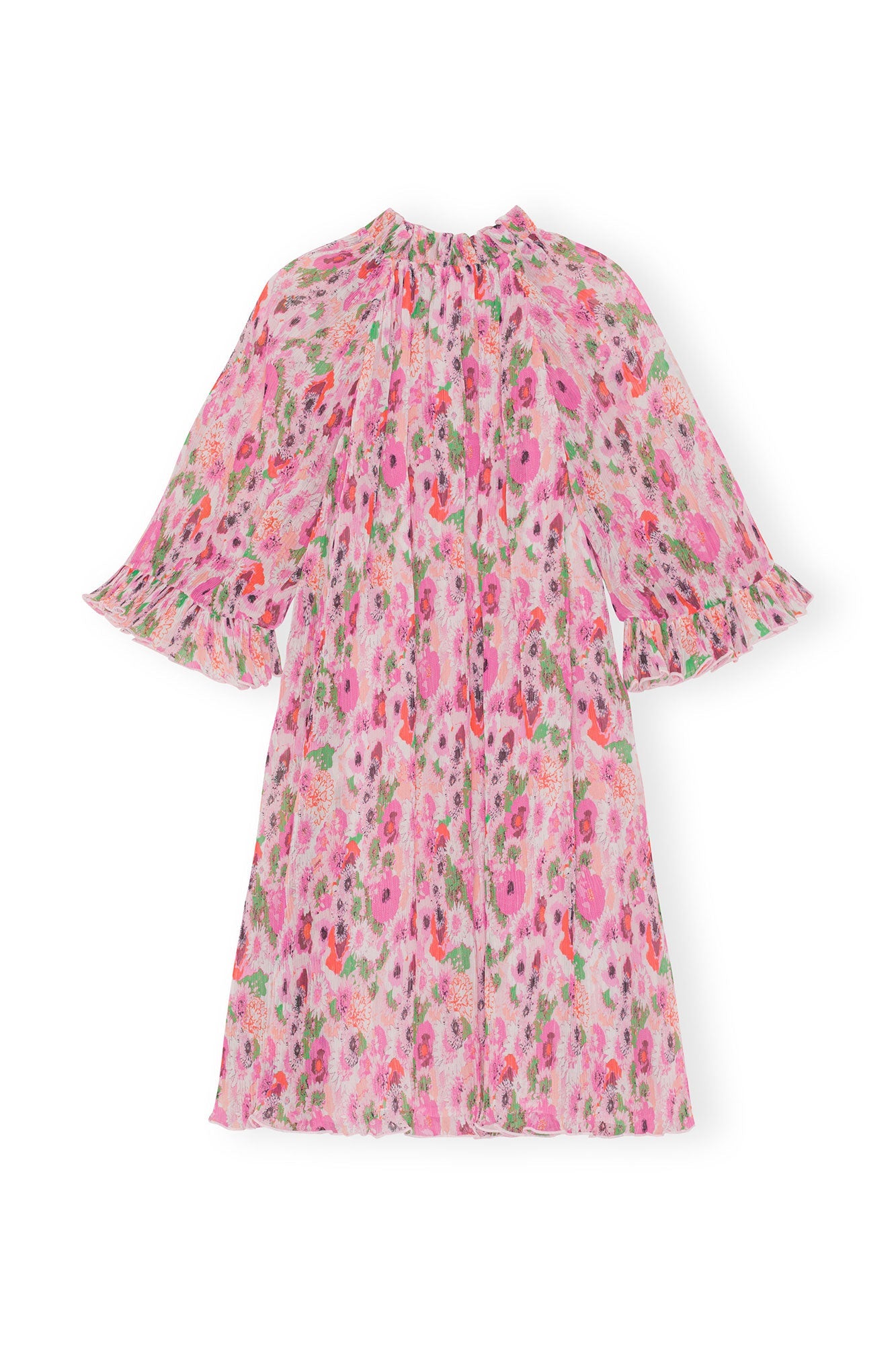 Robe courte à volants en georgette plissée - Sugar Plum