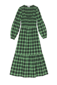 Robe longue à col rond et carreaux - Peapod