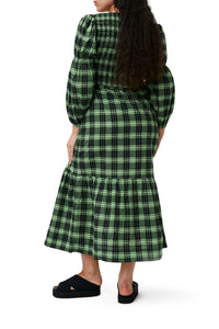 Robe longue à col rond et carreaux - Peapod
