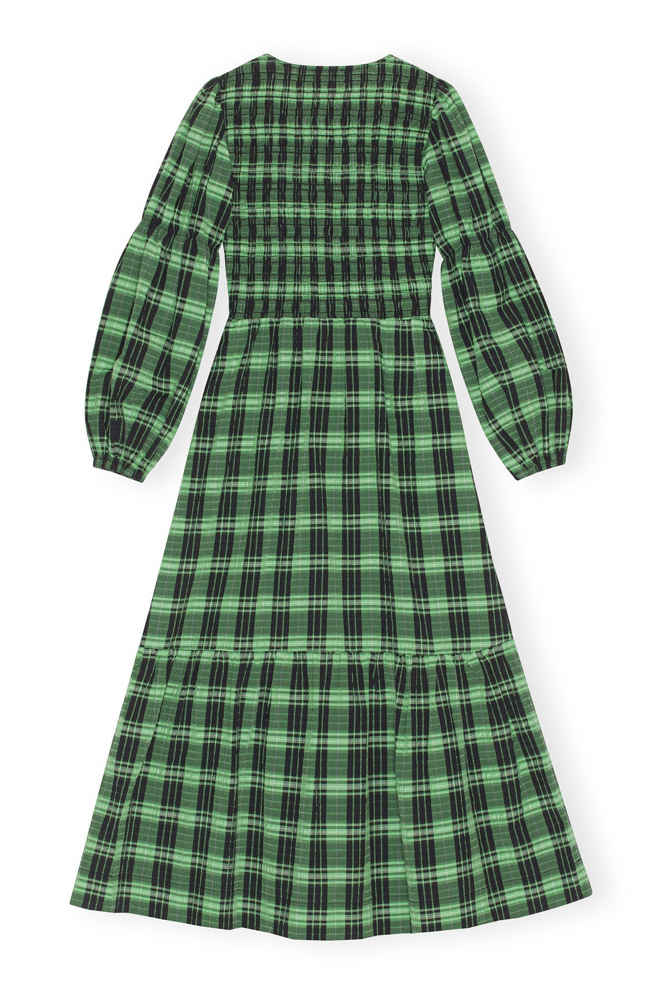 Robe longue à col rond et carreaux - Peapod