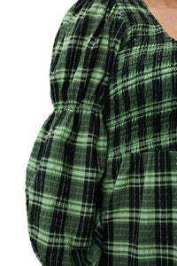 Robe longue à col rond et carreaux - Peapod