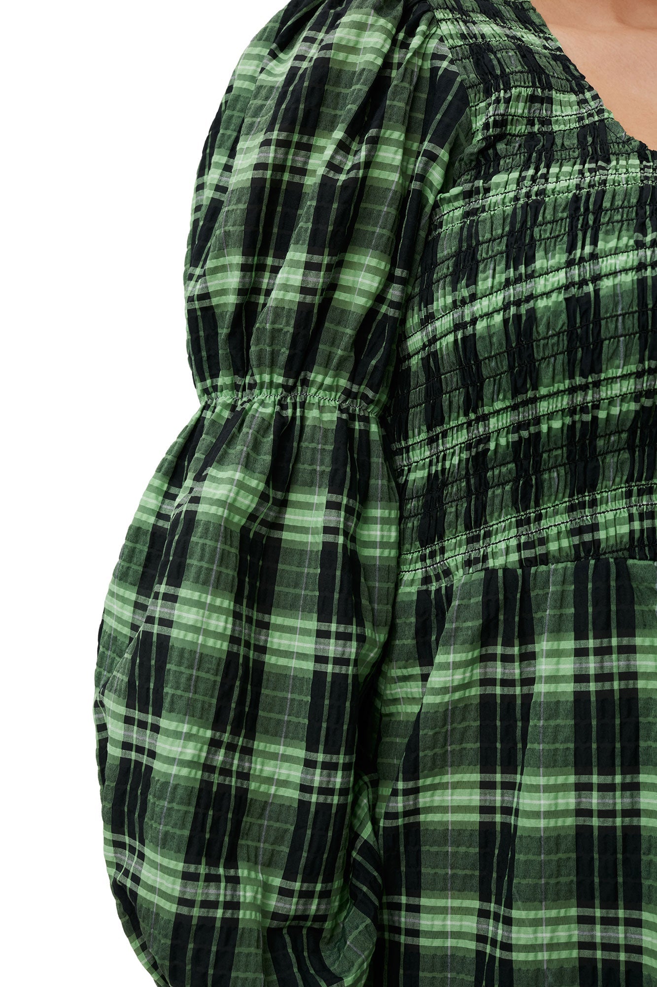 Robe longue à col rond et carreaux - Peapod