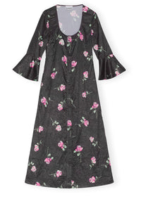 Robe longue fluide en satin - Black