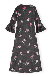 Robe longue fluide en satin - Black