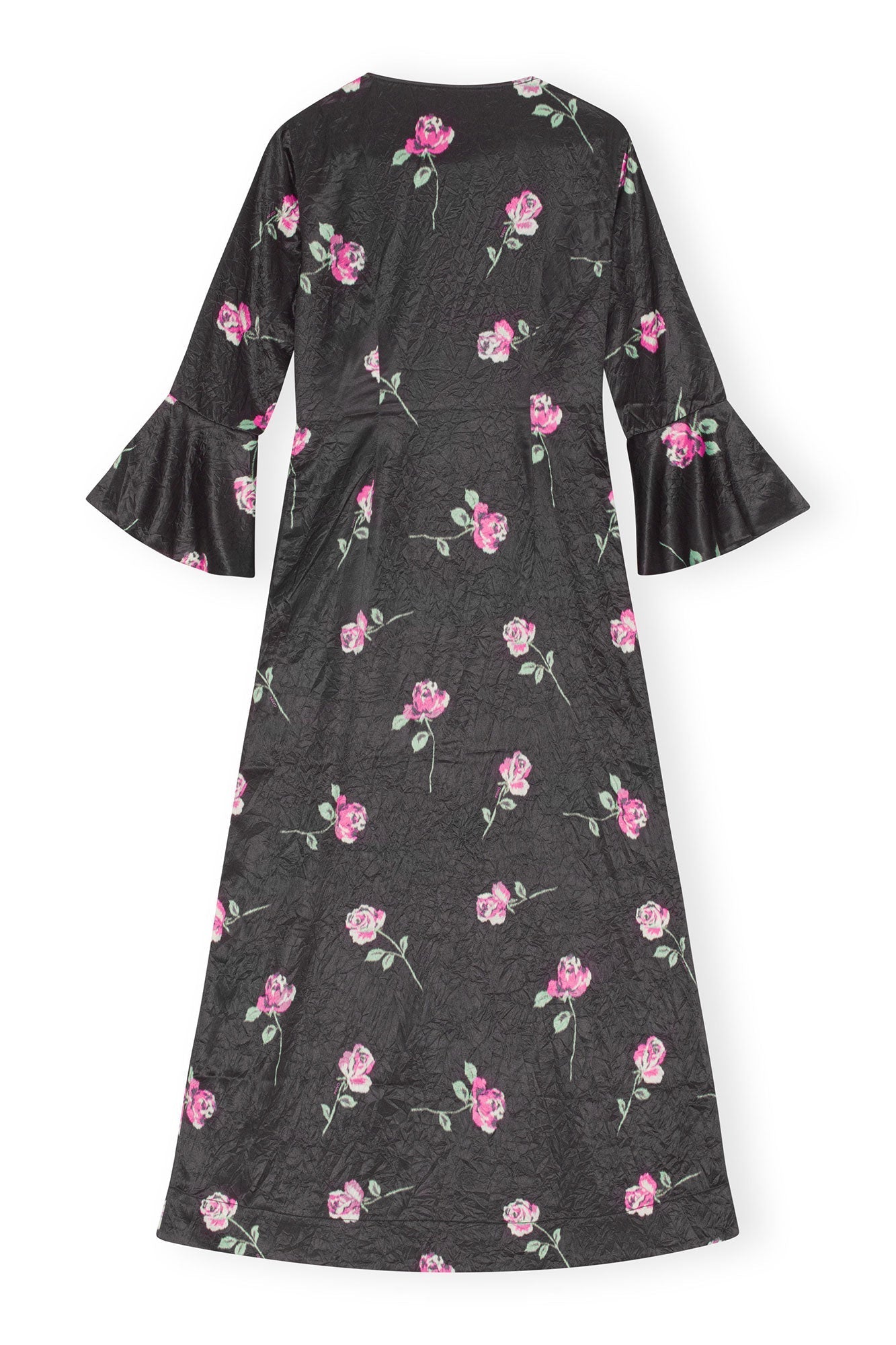 Robe longue fluide en satin - Black