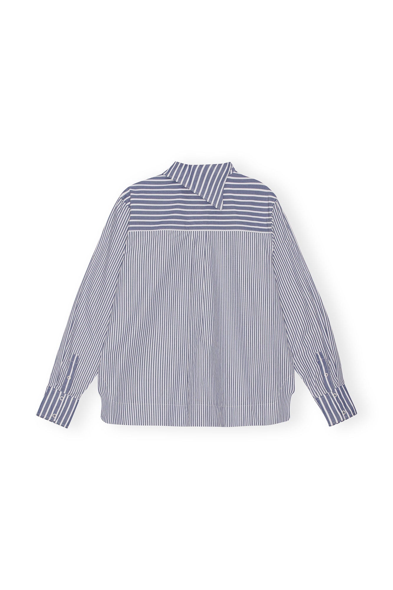 Chemisier à col rayé asymétrique - Gray Blue