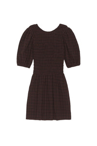 Robe courte à smocks en crêpe - Chicory Coffee