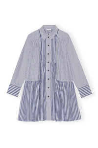 Robe chemise courte à rayures - Gray Blue