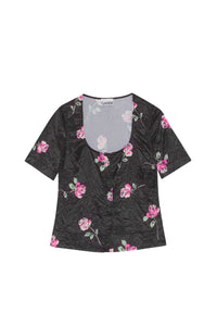 Blouse fluide en satin - Black
