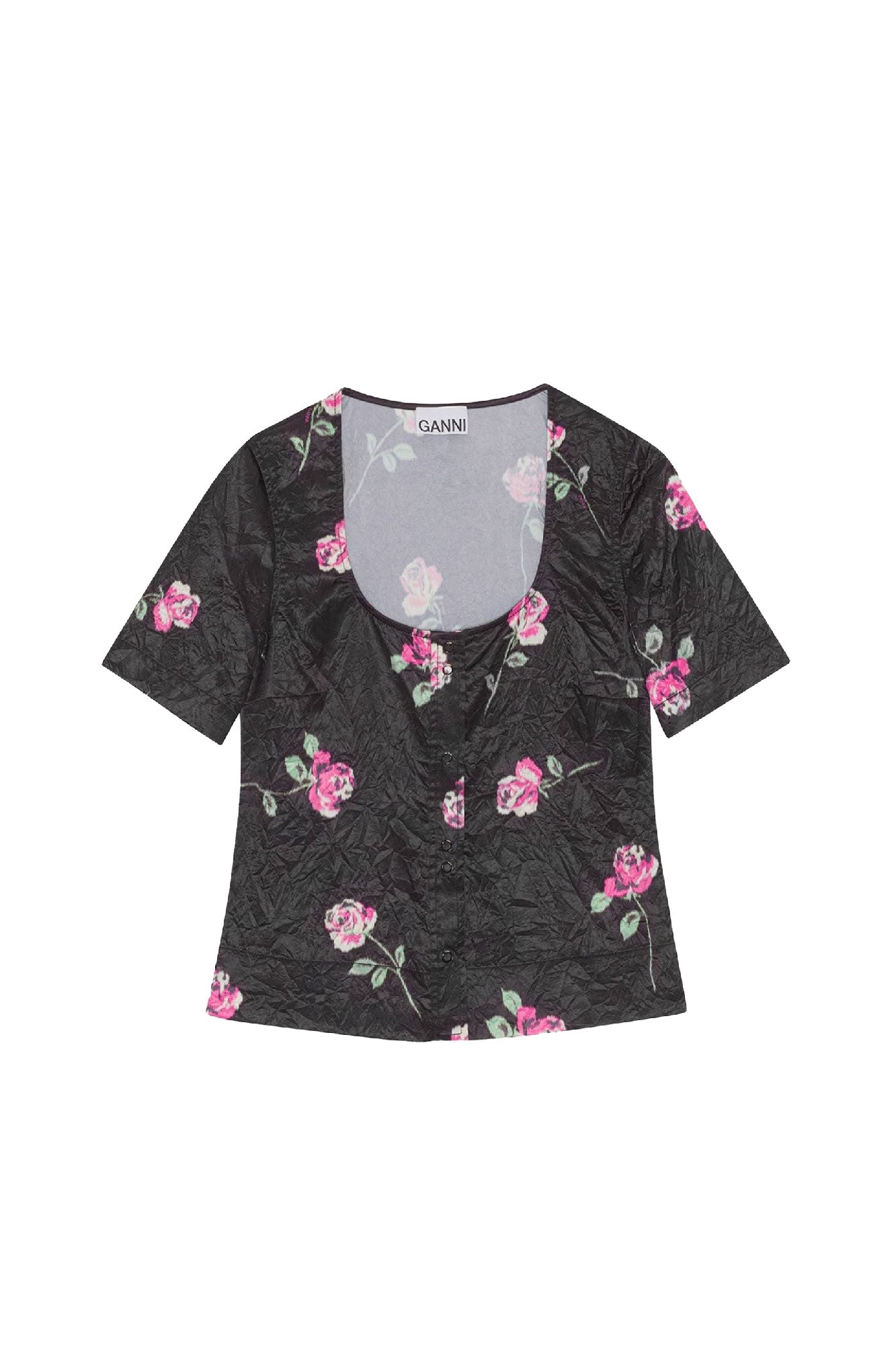 Blouse fluide en satin - Black