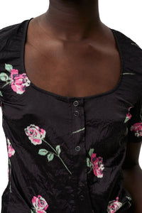 Blouse fluide en satin - Black