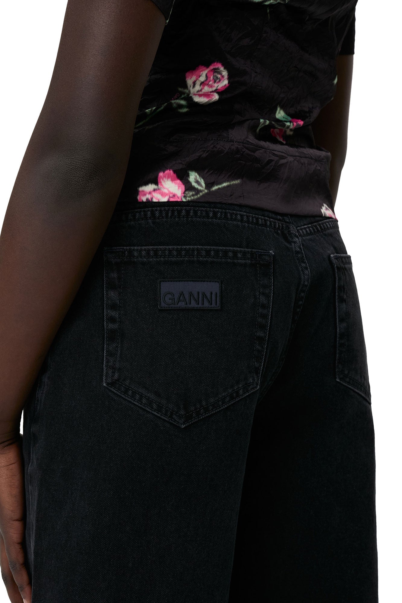 Blouse fluide en satin - Black