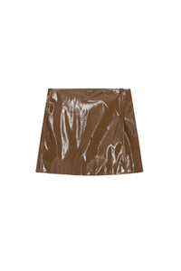 Short vinyl skirt - Teak