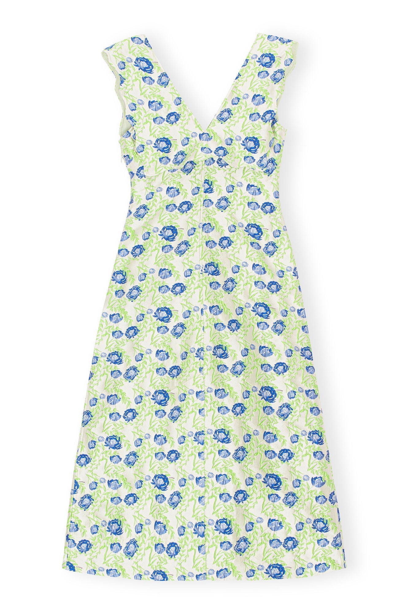 Robe longue à col ondulé 3D en jacquard - Oyster Gray
