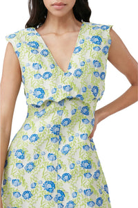 Robe longue à col ondulé 3D en jacquard - Oyster Gray