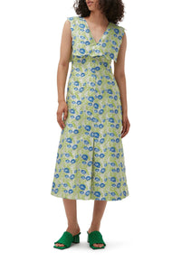 Robe longue à col ondulé 3D en jacquard - Oyster Gray