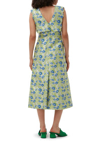 Robe longue à col ondulé 3D en jacquard - Oyster Gray