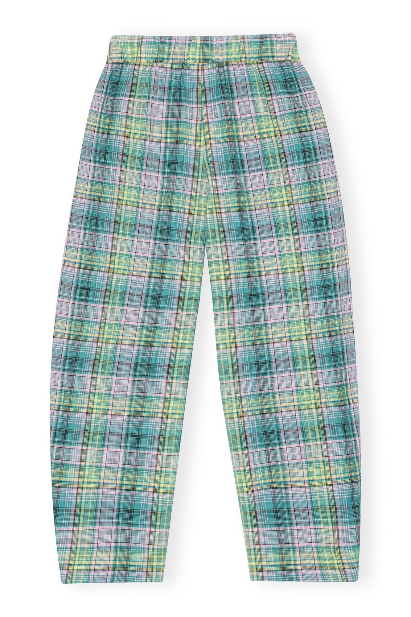 Pantalon élastique à carreaux en crêpe - Lagoon