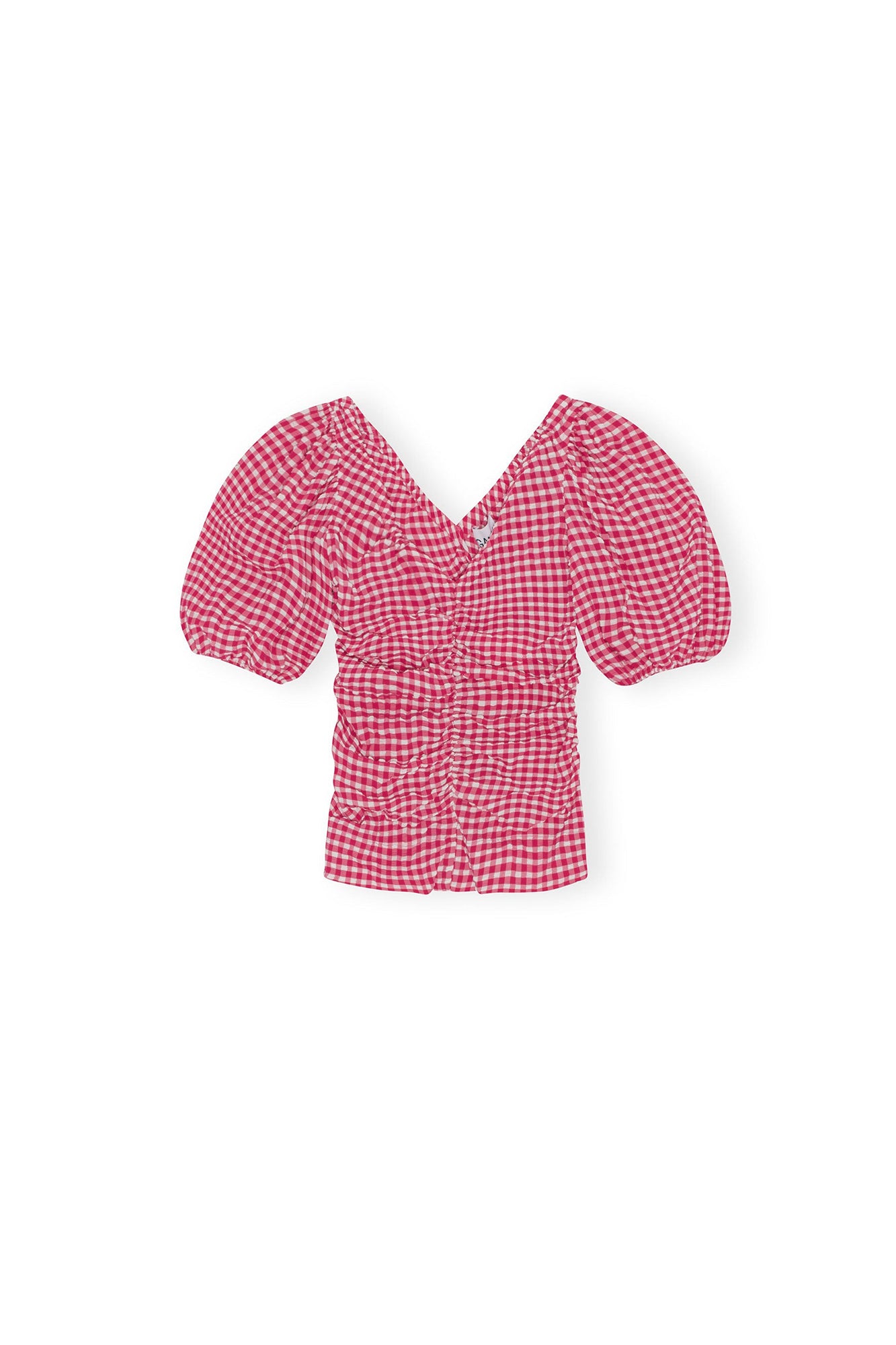 Blouse froncée à col V en seersucker - Love Potion
