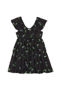 Robe courte à ornements en maille - Black