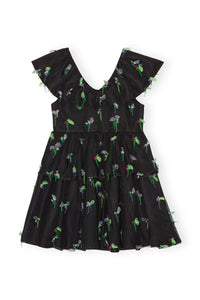 Robe courte à ornements en maille - Black