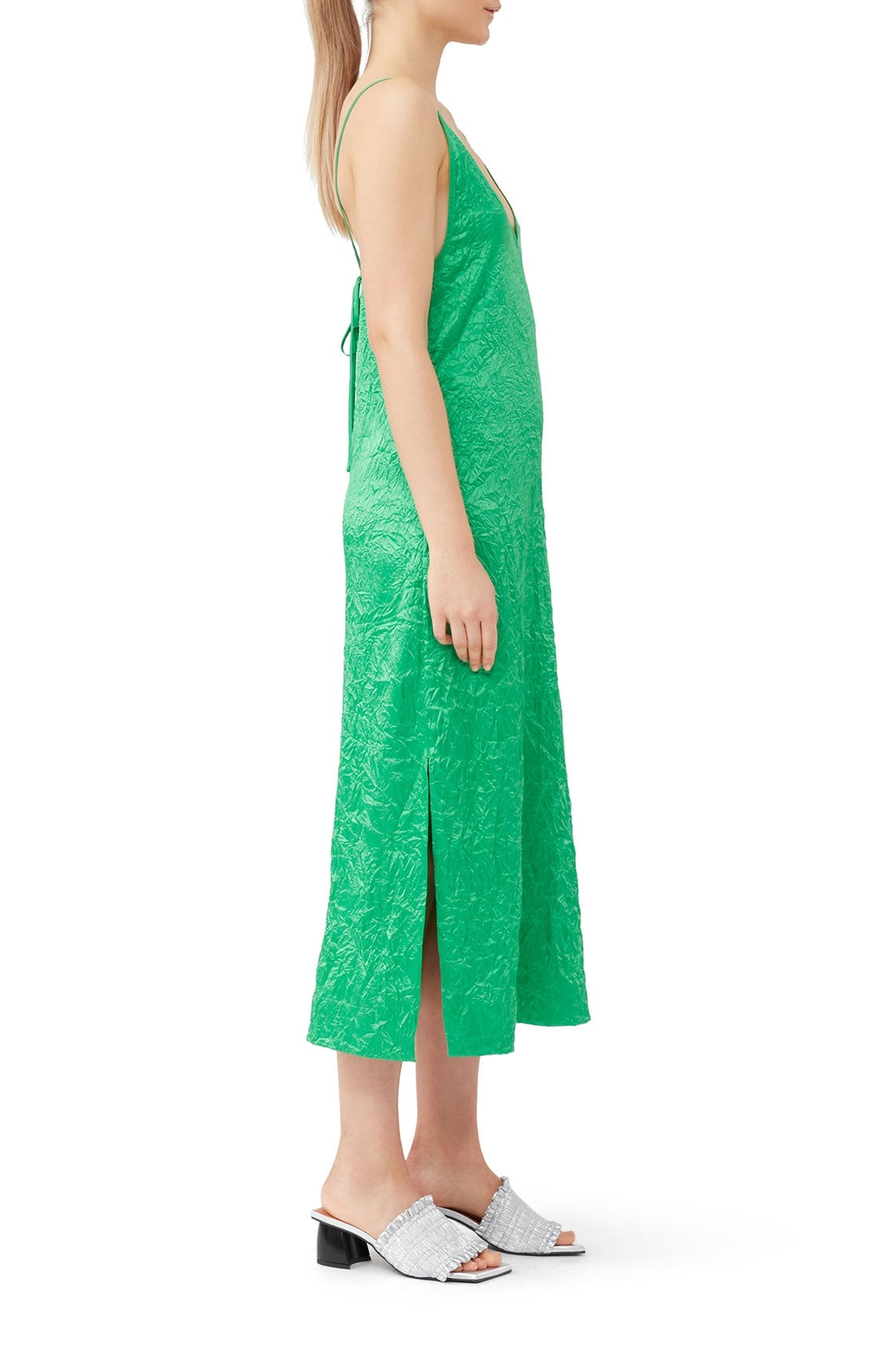 Robe fluide en satin - Bright Green