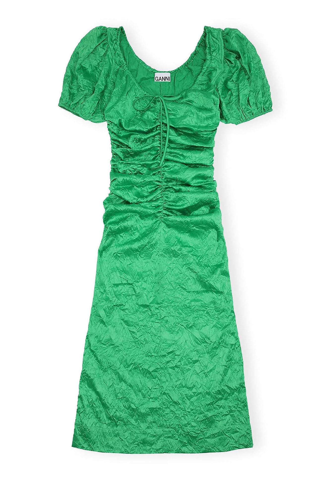 Robe midi fluide en satin - Bright Green