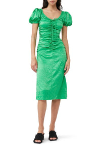 Robe midi fluide en satin - Bright Green
