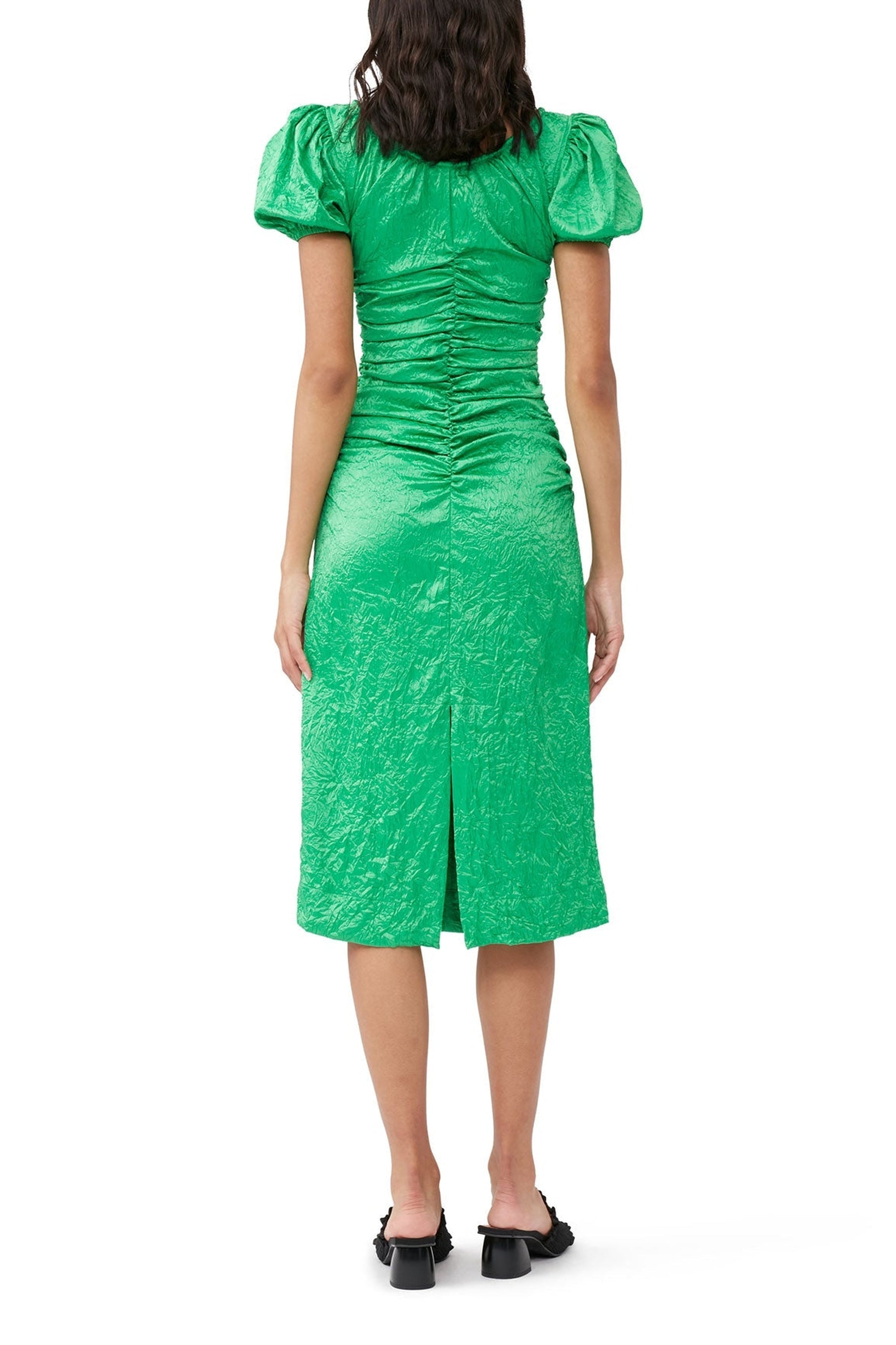 Robe midi fluide en satin - Bright Green