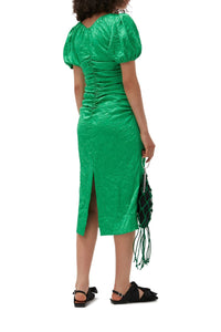 Robe midi fluide en satin - Bright Green