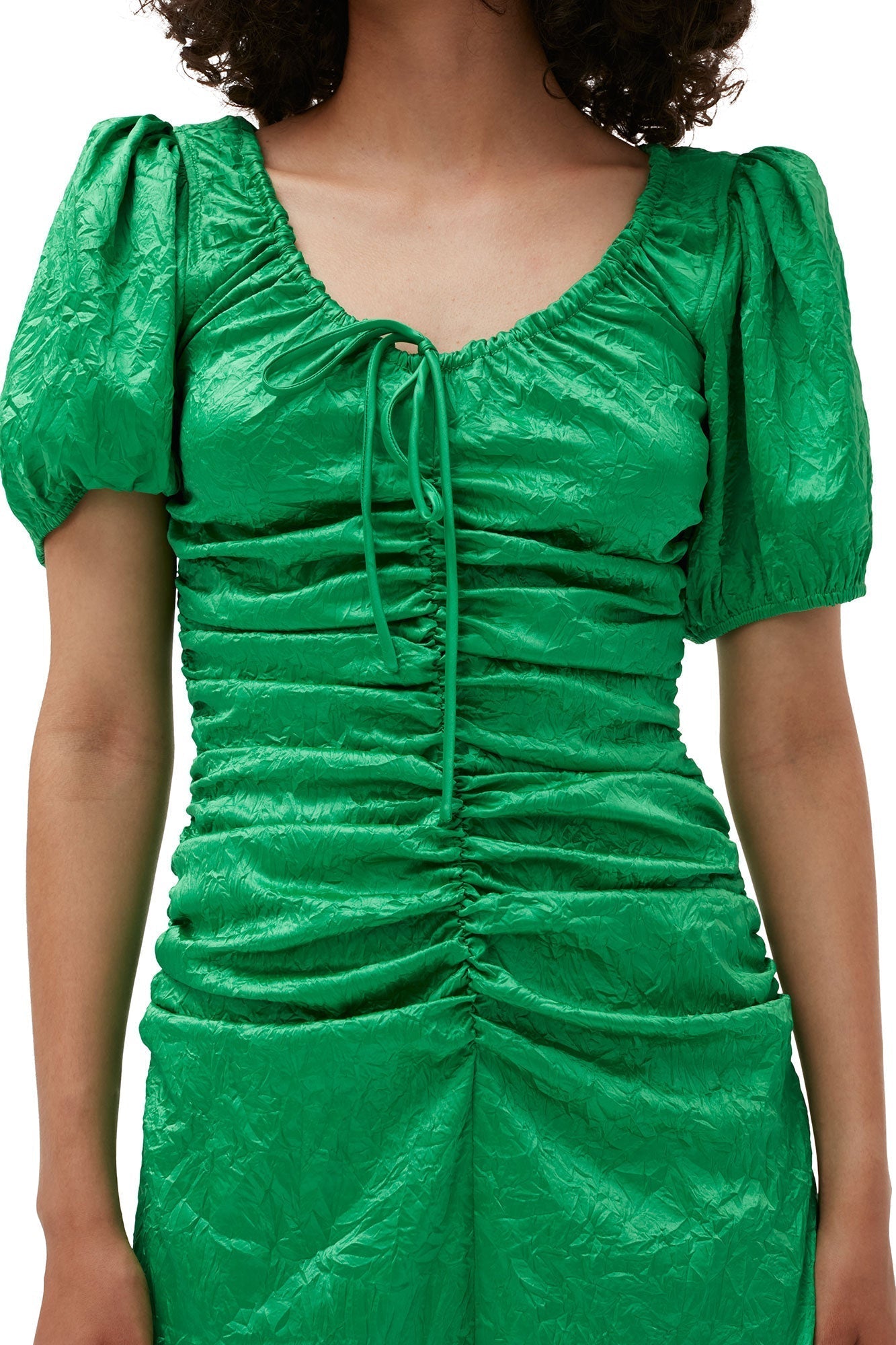 Robe midi fluide en satin - Bright Green