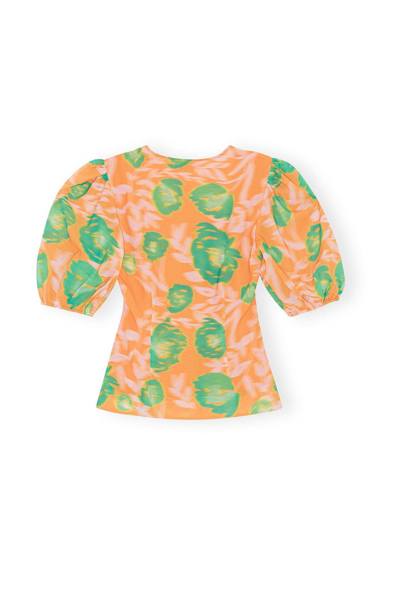 Chemisier boutonné en crêpe imprimé - Vibrant Orange