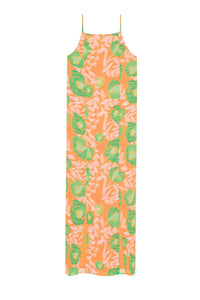 Robe nuisette imprimée en crêpe - Vibrant Orange