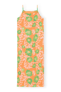 Robe nuisette imprimée en crêpe - Vibrant Orange