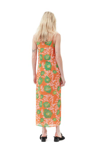 Robe nuisette imprimée en crêpe - Vibrant Orange